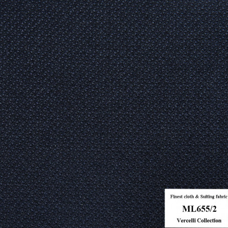 ML655/2 Vercelli CVM - Vải Suit 95% Wool - Xanh navy Trơn